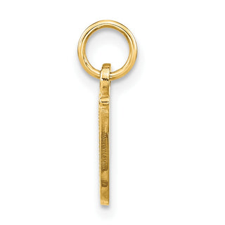 14k Yellow Gold Script Letter W Initial Charm