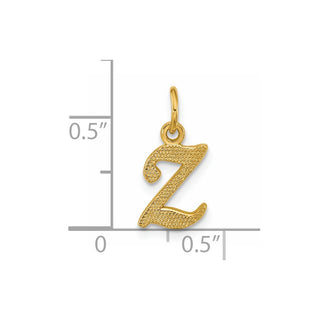 14k Yellow Gold Casted Initial Z Charm