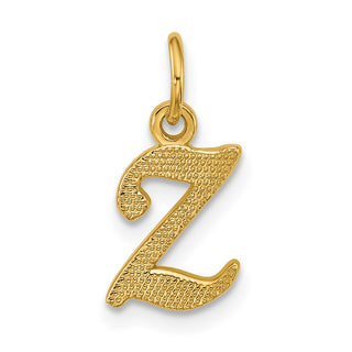 14k Yellow Gold Casted Initial Z Charm