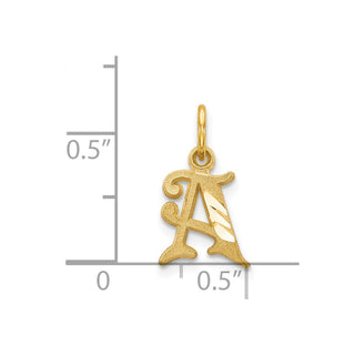 14k Yellow Gold Initial A Charm C565A