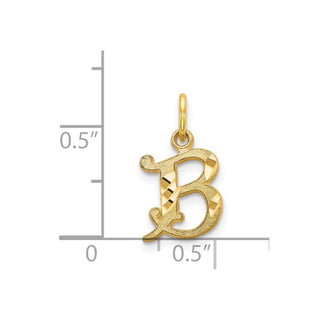 14k Yellow Gold Initial B Charm C565B