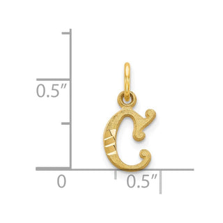 14k Yellow Gold Initial C Charm C565C