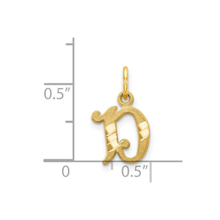 14k Yellow Gold Initial D Charm C565D