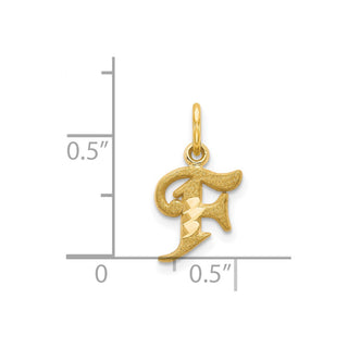 14k Yellow Gold Initial F Charm C565F