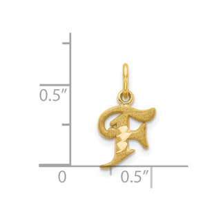 14k Yellow Gold Initial F Charm C565F
