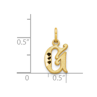 14k Yellow Gold Initial G Charm C565G