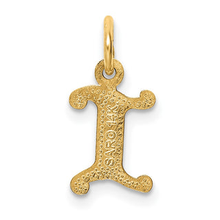 14k Yellow Gold Initial I Charm C565I