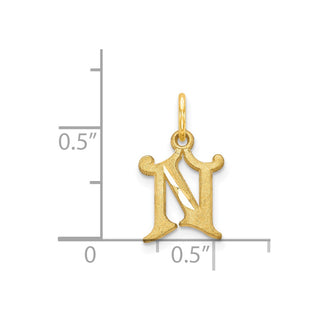 14k Yellow Gold Initial N Charm C565N