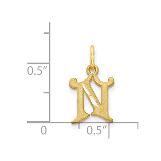 14k Yellow Gold Initial N Charm C565N