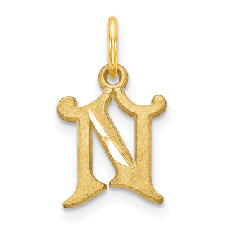 14k Yellow Gold Initial N Charm C565N