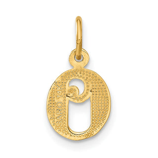 14k Yellow Gold Letter Q Initial Charm C565Q
