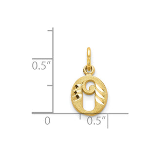 14k Yellow Gold Initial O Charm C565O
