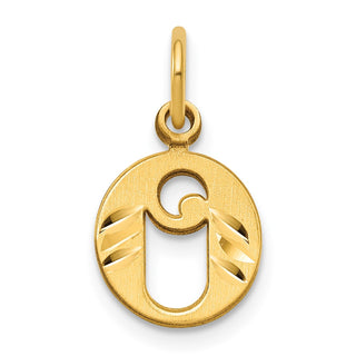 14k Yellow Gold Initial O Charm C565O