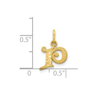 14k Yellow Gold Initial P Charm C565P