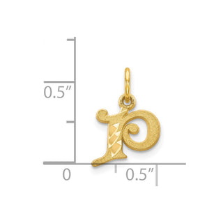 14k Yellow Gold Initial P Charm C565P