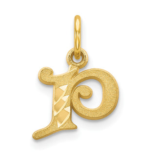 14k Yellow Gold Initial P Charm C565P