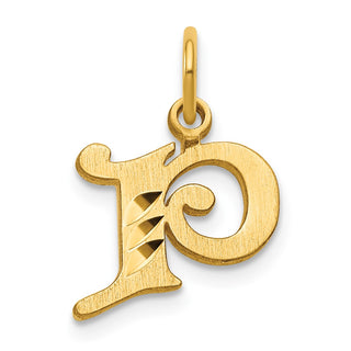 14k Yellow Gold Initial P Charm C565P