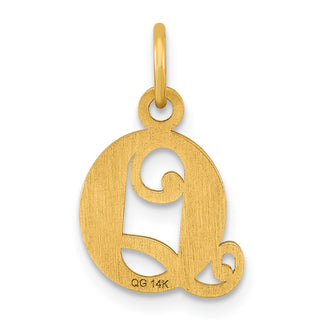 14k Yellow Gold Letter Q Initial Charm C565Q