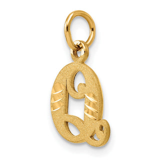 14k Yellow Gold Letter Q Initial Charm C565Q