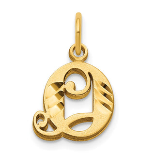 14k Yellow Gold Letter Q Initial Charm C565Q