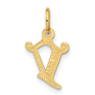14k Yellow Gold Initial V Charm C565V