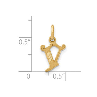 14k Yellow Gold Initial V Charm C565V