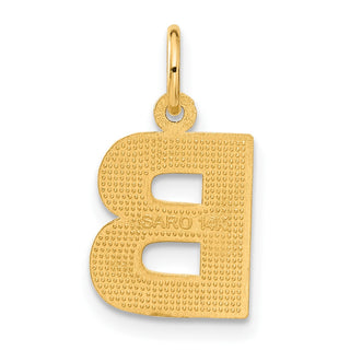 14k Yellow Gold Initial B Charm C566B