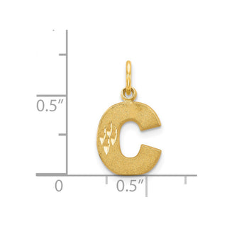14k Yellow Gold Initial C Charm C566C