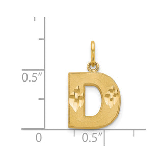 14k Yellow Gold Initial D Charm C566D