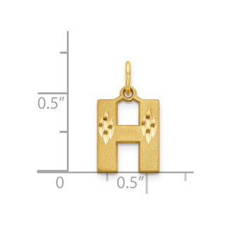 14k Yellow Gold Initial H Charm C566H