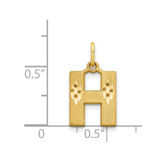 14k Yellow Gold Initial H Charm C566H