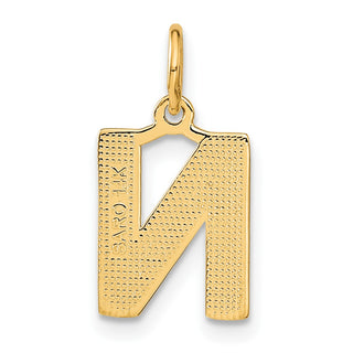 14k Yellow Gold Initial N Charm C566N