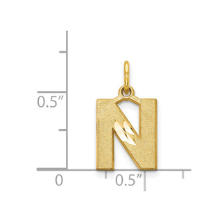14k Yellow Gold Initial N Charm C566N
