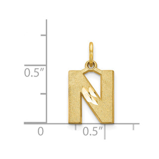 14k Yellow Gold Initial N Charm C566N