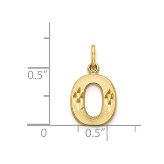 14k Yellow Gold Initial O Charm C566O
