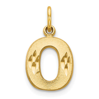 14k Yellow Gold Initial O Charm C566O