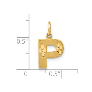 14k Yellow Gold Initial P Charm C566P