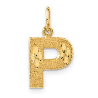 14k Yellow Gold Initial P Charm C566P