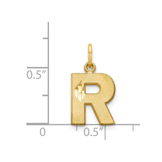 14k Yellow Gold Initial R Charm C566R