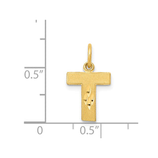 14k Yellow Gold Initial T Charm C566T