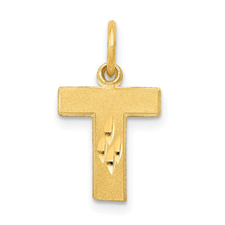 14k Yellow Gold Initial T Charm C566T