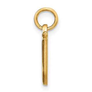 14K Yellow Gold Satin Diamond-cut Letter U Initial Charm