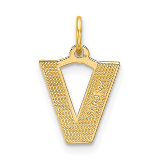 14k Yellow Gold Initial V Charm C566V