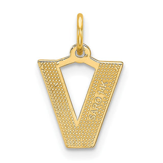 14k Yellow Gold Initial V Charm C566V