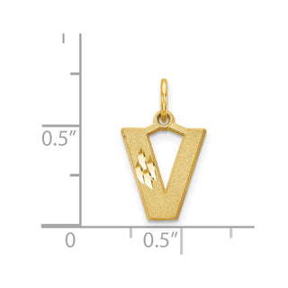 14k Yellow Gold Initial V Charm C566V