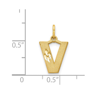 14k Yellow Gold Initial V Charm C566V