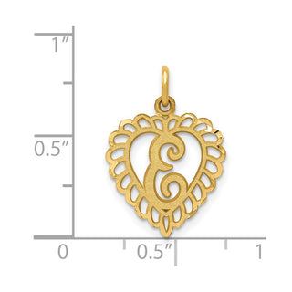 14k Yellow Gold Initial E Charm C568E