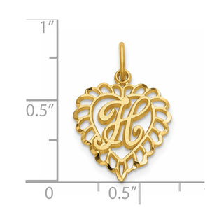 14k Yellow Gold Initial H Charm C568H