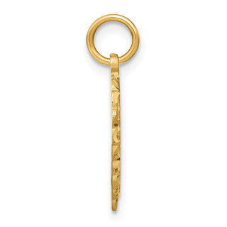 14k Yellow Gold Heart Letter I Charm