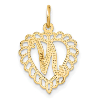 14k Yellow Gold Initial N Charm C568N